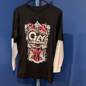 Ozzy Osborne- Black and White Long Sleeve Shirt Size L Unisex